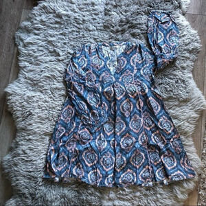 World Market Bohemian Dress 
Bishop Sleeve Lace Trim S/M‎